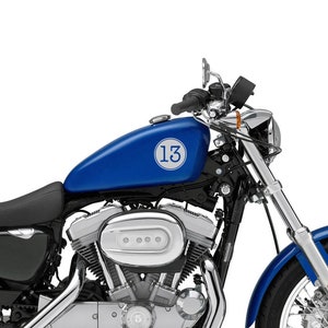 Adesivi Lucky Number 13 Vintage Cafe Racer Bobber Motorcycle Rat Bike, fantastico look Cafe Racer. Si adatta a tutte le marche e modelli.
