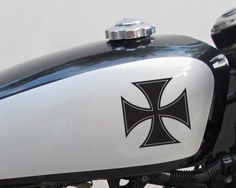 Iron Cross Motorcycle Decal, Vintage Biker Emblem