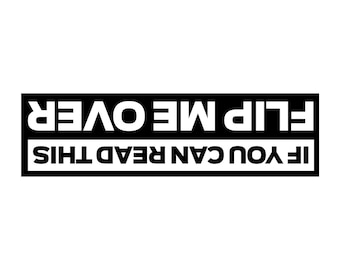 Funny Flip Me Over Bumper Sticker, Off Road Car Truck Decal