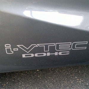 Paire (2 décalcomanies) Honda I-VTEC DACT emblème vinyle autocollant Honda Civic SI (comprend 2 décalcomanies, 1 de chaque côté)