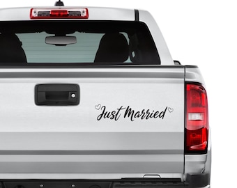 Just Married Car Decal Sticker, Wedding Decoration