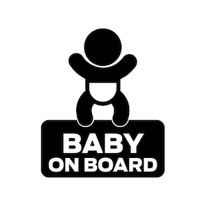 Emblème d'autocollant en vinyle pour fenêtre de voiture au design élégant Bébé à bord, panneau de sécurité automobile. Convient à toutes les marques et à tous les modèles de voitures et de camions.
