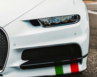 9" Italian Flag Colors Vinyl Decal Kit, Car Side Skirt, Front Lip