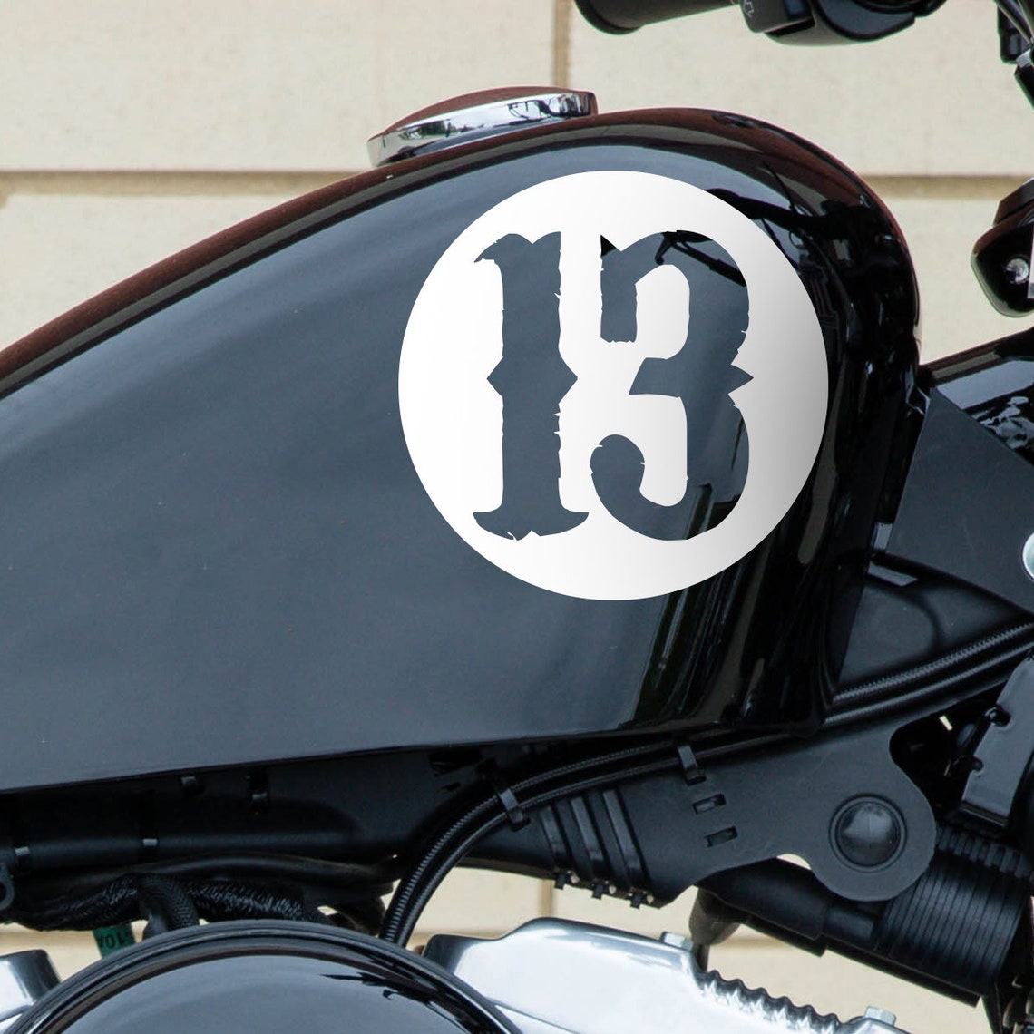 Grunge Tank Number Motorcycle Vintage Gas Fender Decal - Etsy UK