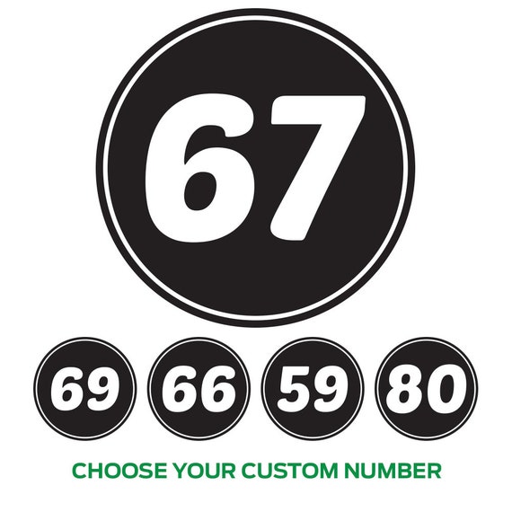 Personalised Motorcycle Numbers Sticker - TenStickers