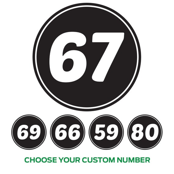 Custom Made Motorcycle Tank Number Decal Sticker Cafe Racer Choose