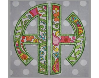 Circle Applique 2-Letter Monogram Satin Stitch - 5
