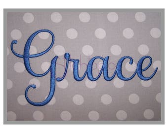 Grace Embroidery Font #5 - 1" 1.5" 2" 2.5" 3" 4" 11 Formats Included Machine Embroidery Fonts READ SIZING INFO - Instant Download Files