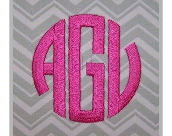Circle Monogram Embroidery Font 1″ 1.5″ 2″ 2.5″ 3″ - 11 Formats Included - Machine Embroidery Monogram Fonts - Instant Download Files