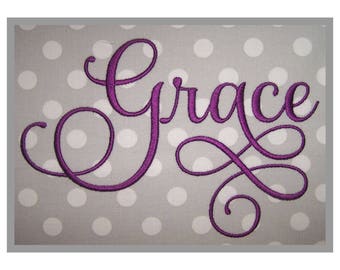 Grace Embroidery Font #6 - 1" 1.5" 2" 2.5" 3" 4" - 11 Formats Machine Embroidery Fonts Script Embroidery Fonts - Instant Download Files