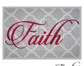 Faith 1 Monogram Set – 4", 5", 6″ - Digital Machine Embroidery Font Alphabet Letters - Fancy Calligraphy Script - Instant Download