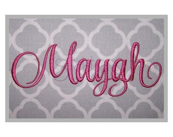 Mayah Embroidery Font #2 - .5" 1" 1.5" 2" 2.5" 3" - Style Script Embroidery Font 11 Formats Machine Embroidery Fonts Instant Download Files