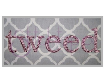 Tweed Embroidery Font Set - Lowercase Only - 1" 1.5" 2" 2.5" 3" - 11 Formats Machine Embroidery Font Alphabet - Instant Download Files