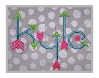 Arrow Embroidery Monogram 1" 2" 3" 4" - 11 Formats BX Fonts Machine Embroidery Font Alphabet Embroidery Fonts for Kids - Instant Download