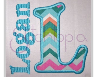Logan Applique Monogram Set - 5" 6" 7" - Uppercase Only 11 Formats BX Fonts Machine Embroidery Applique Font - Instant Download Files