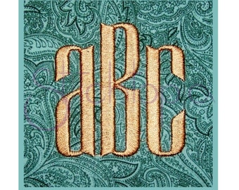 Modern Monogram Set –.75″, 1″, 1.25″, 1.5″, 2″, 2.5"- Digital Machine Embroidery Font Alphabet Uppercase Lowercase Numbers -Instant Download