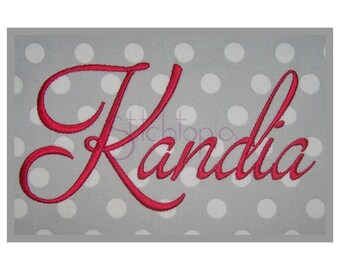 Kandia Embroidery Font #1 - 1" 1.5" 2" 2.5" 3" Machine Embroidery Font bx pes dst exp hus jef vip vp3 sew xxx Format Instant Download Files