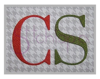 Classic Style Monogram Set – 3″, 4″, 5″, 6″, 7″ - Digital Machine Embroidery Monogram Font - Instant Download Numbers Punctuation Alphabet