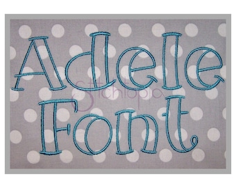 Adele Embroidery Font 1" 1.5" 2" 2.5" 3" - 11 Formats bx dst exp hus jef pes sew shv vip vp3 xxx Machine Embroidery Fonts - Instant Download