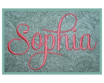 Sophia Embroidery Font Set - 1" 2" 3" - Machine Embroidery Fonts Script Embroidery Font DST PES BX Fonts 11 Formats - Instant Download Files