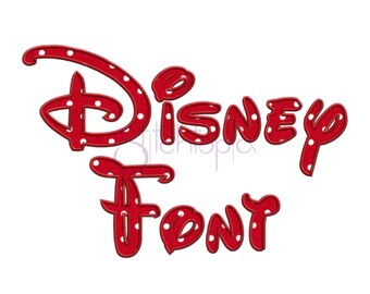 Disney Applique Font 5" 6" 7" - Formats bx dst exp hus jef pes sew shv vip vp3 xxx Machine Applique Fonts - Instant Download Files