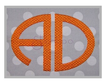 Oval 2-Letter Monogram Font – Large – 4 Sizes 11 Formats Machine Embroidery Fonts Embroidery Monogram Font - Instant Download Files