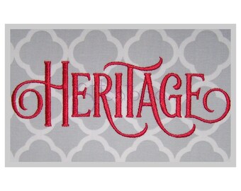 Heritage 2 Embroidery Font Set - Alternate Lowercase Only - 1" 1.5" 2" 2.5" 3" - Digital Machine Embroidery Font Alphabet - Instant Download