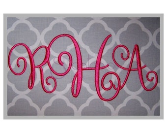 Carried Away Monogram Set – 1″, 1.5", 2″, 2.5", 3″ - Digital Machine Embroidery Font Alphabet - Script Font - 11 Formats - Instant Download