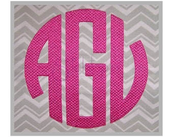 Circle Monogram Embroidery Font 3.5