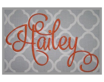 Hailey 2 Monogram Set LARGE - 3.5" 4.5" 5.5" - Machine Embroidery Fonts - Script Monogram Fonts for Embroidery - Instant Download 11 Formats