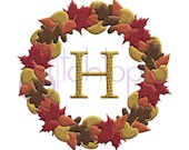 Fall Leaves Wreath Embroidery Frame - 5 Sizes 10 Formats PES DST EXP Digital Machine Embroidery Design Frame - Instant Download Files