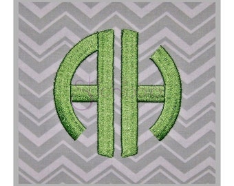 Circle Monogram 2-Letter Embroidery Font Set .5" 1″ 1.5″ 2″ 2.5″ 3″ - 11 Formats Machine Embroidery Monogram Fonts - Instant Download Files