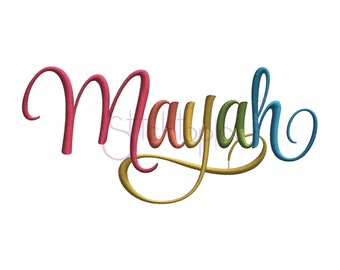 Mayah Embroidery Font #1-3 Bundle - .5" 1" 1.5" 2" 2.5" 3" Machine Embroidery Fonts bx pes dst exp hus jef vip vp3 sew xxx Instant Download