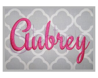 Aubrey Embroidery Font Set - 1", 2", 3" - 11 Formats BX DST PES - Machine Embroidery Font Script Embroidery Font - Instant Download Files