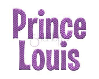 Prince Louis Embroidery Font .5" 1" 1.5" 2" 2.5" 3" - 11 Formats Machine Embroidery Fonts Embroidery Fonts for Kids - Instant Download Files