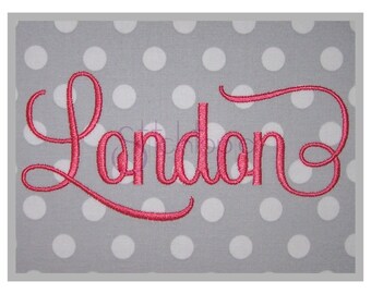 London Embroidery Font #2 - 1" 1.5" 2" 2.5" 3" Machine Embroidery Font bx pes dst exp hus jef vip vp3 sew xxx Format Instant Download Files