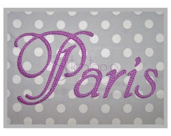 Paris Embroidery Font – 4" 4.5" 5" 6" 7" 11 Formats Machine Embroidery Font Script Embroidery Fonts PES BX Fonts - Instant Download Files