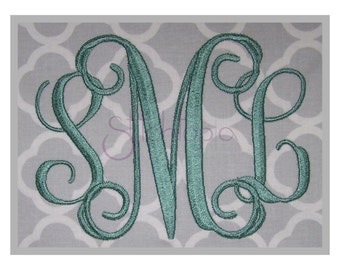 Interlocking Vine Embroidery Monogram 3.5" 4" 4.5" 5" 5.5"- Machine Embroidery Fonts Embroidery Monogram Fonts 11 Formats Instant Download