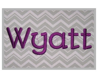 Wyatt Embroidery Font Set – .5" 1" 1.5" 2" 2.5" - Digital Machine Embroidery Font Alphabet for Kids - Numbers Punctuation - Instant Download