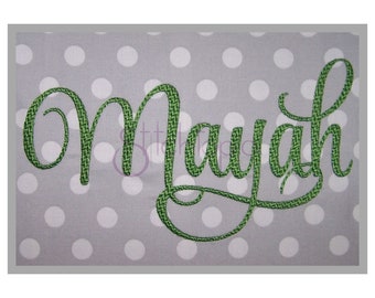 Mayah Embroidery Font #3 - 4" 4.5" 5" 5.5" 6" 11 Formats Included Machine Embroidery Fonts BX Fonts PES Fonts Format Instant Download Files