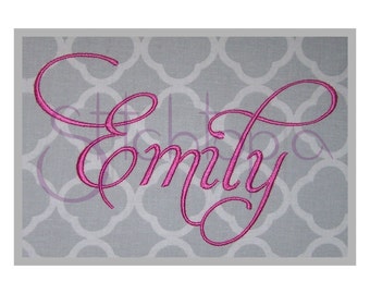 Emily Embroidery Font Set - 4" 5" 6" - BX PES 11 Formats Machine Embroidery Font Alphabet Embroidery Script Font - Instant Download Files