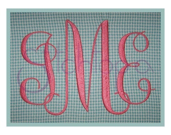 Bailey Embroidery Monogram Set - 3.5" 4" 4.5" 5" - Machine Embroidery Font Alphabet Script Vine Embroidery Monogram Font Instant Download
