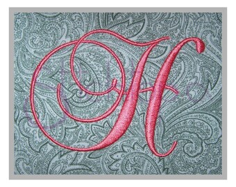 Swirl Script Embroidery Monogram Set - 1" 2" 3" - Machine Embroidery Font Alphabet Letters Script Monogram Font - Instant Download Files