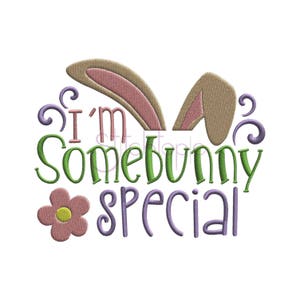 I’m Somebunny Special Embroidery Design - 7 Sizes 10 Formats Easter Machine Embroidery Designs for Kids Easter Design Instant Download Files