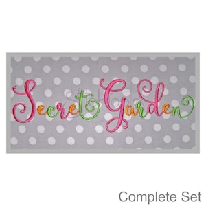 Secret Garden 1-3 Complete Set Bundle - 1"1.5" 2"2.5"3" Machine Embroidery Font Alphabet - Script Font for Embroidery Instant Download