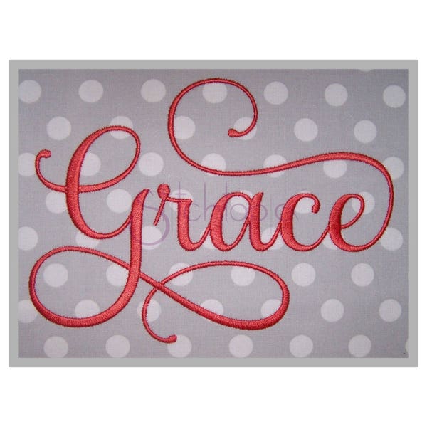 Grace Embroidery Font #2 - 1" 1,5" 2" 2,5" 3" 4" - 11 Formate Maschinenstickschrift Schriften Script Embroidery Fonts - Instant Download Dateien."
