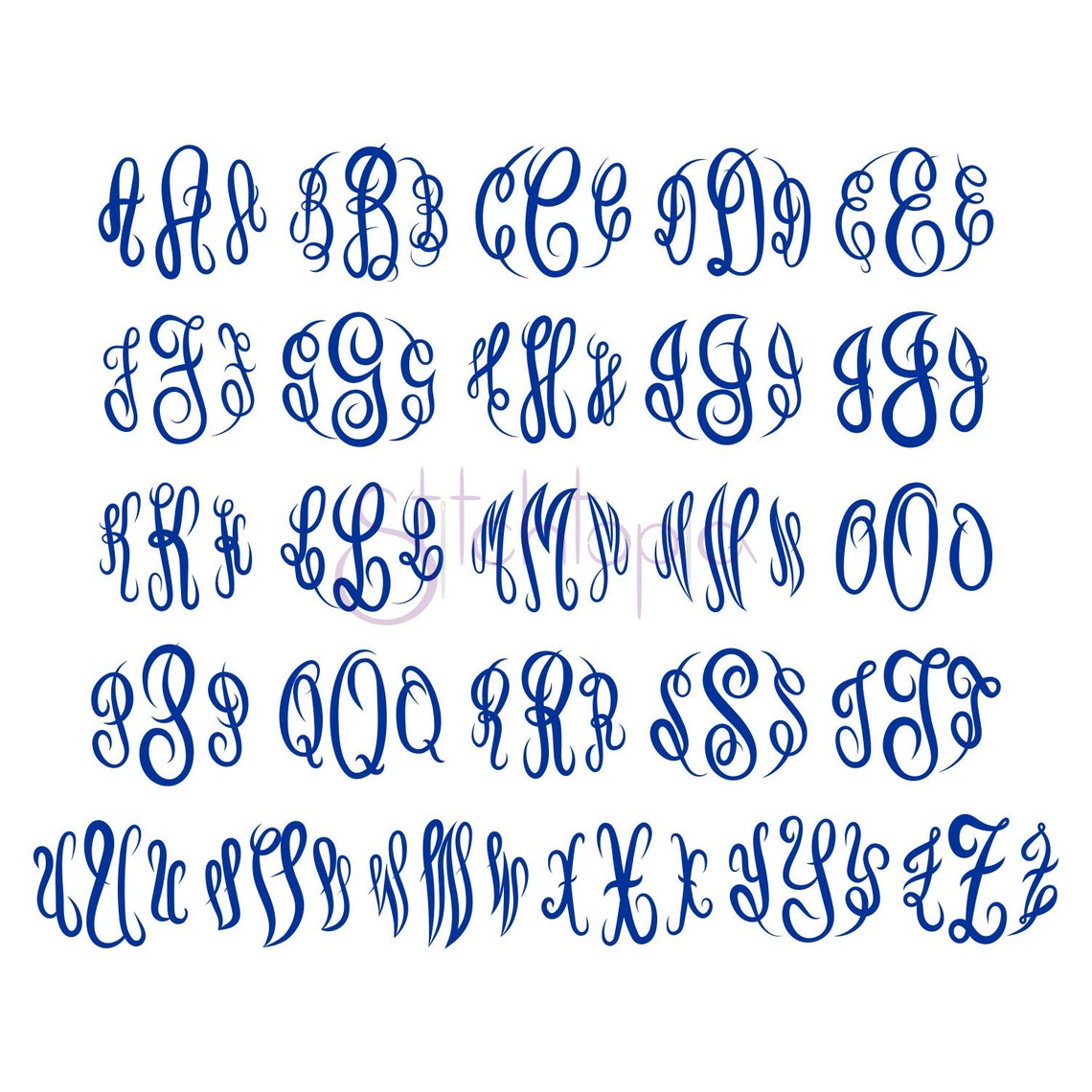 Script Exp Monogram Master Circle Script Embroidery Monogram 1