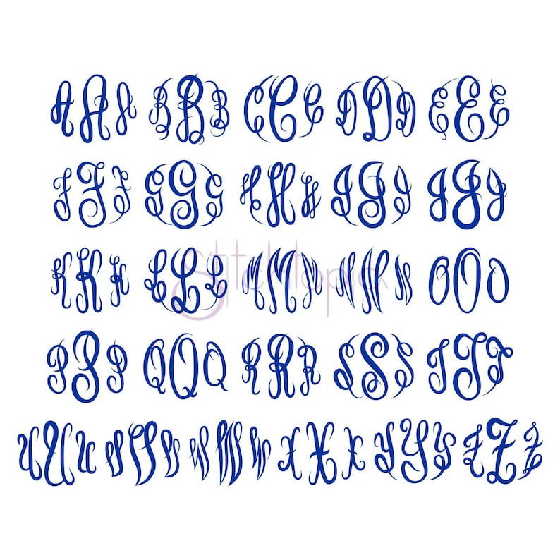 Master Circle Script Embroidery Monogram 1