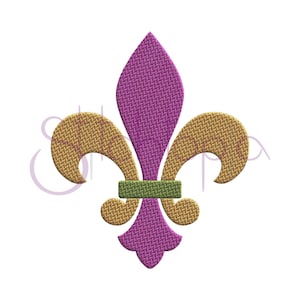 Desenho de bordado flor de lis - 9 tamanhos 10 formatos Desenho de bordado à máquina digital Desenho de bordado de carnaval - Arquivos para download instantâneo