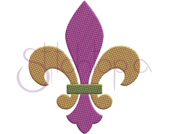 Diseño de bordado de flor de lis: 9 tamaños, 10 formatos, diseño de bordado a máquina digital, diseño de bordado de Mardi Gras: archivos de descarga instantánea.
